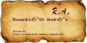 Rosenblüth András névjegykártya